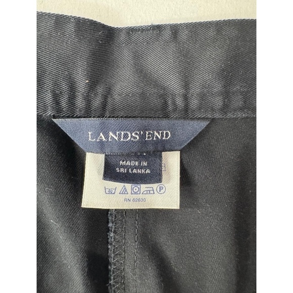 Lands' End Navy Button Closure Side Pockets Belt Loops Womens Chino Pants - Picture 3 of 8